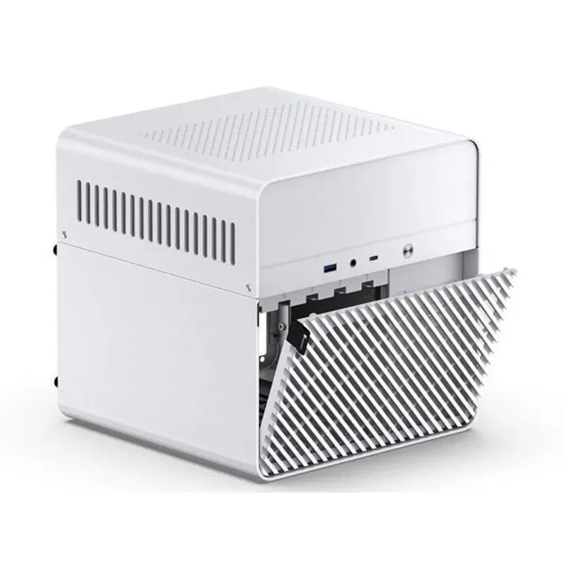 Color: Red - JONSBO N2 ITX Mini NAS Server Small Case All-In-One Aluminum Suitcase Portable Case 5 Hard Disk Location Hot-Swappable Chassis