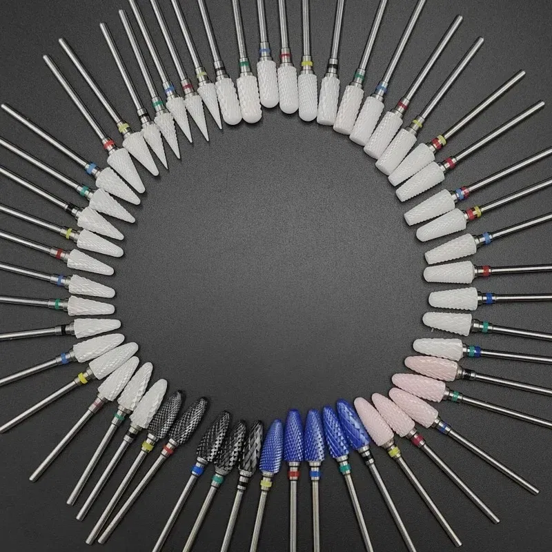Color: Space Gray - Ceramic Carbide Nail Drill Bit Rotate Burr Milling Nail Cutter Bits Electric Drill Machine For Manicure Pedicure Tools