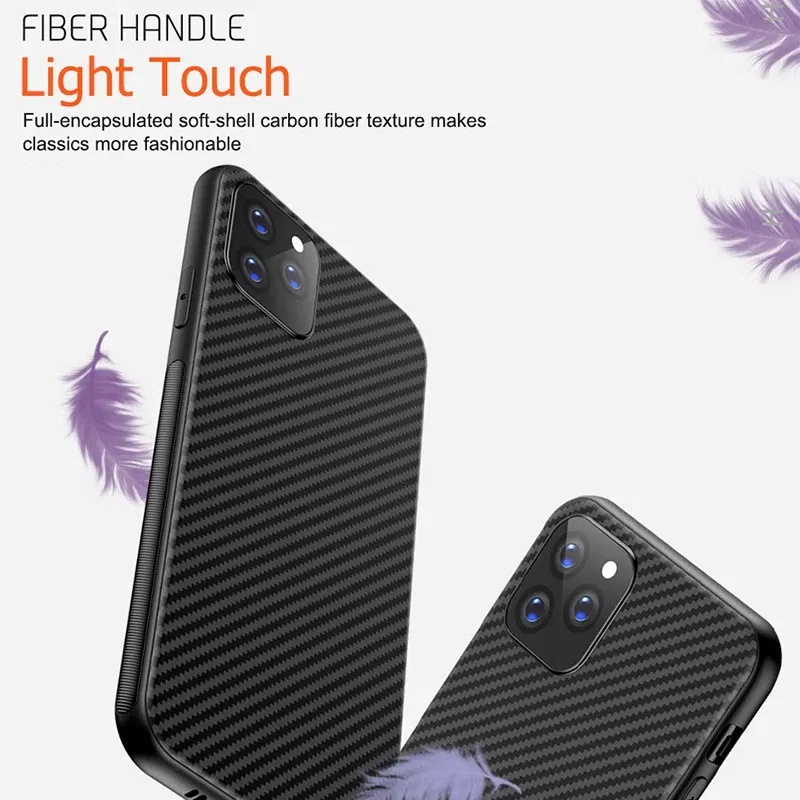 Color: black, Material: Vinyl - Luxury Carbon Fiber Silicone Case for iPhone 13 11 12 14 15 16Pro Max XSMAX XR XS  X SE 5 6 6S 7 8 14Plus  Protective Soft Cover