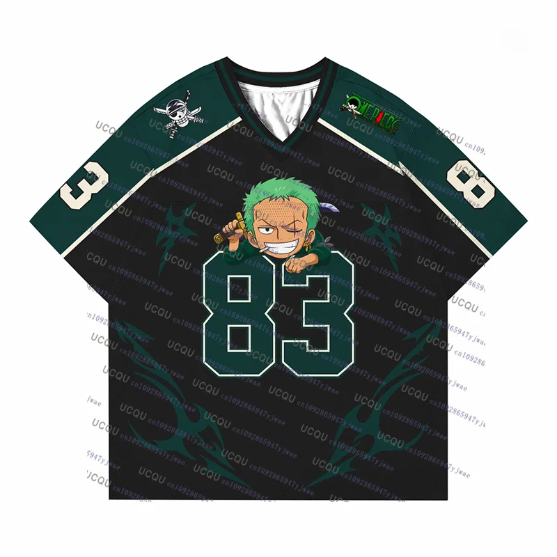 Color: Red, Size: S - 2025 Japanese Anime Football Jersey One Piece Luffy Men/Women Oversize Summer Quick Dry Sport Breathable Bandai Cosplay Tshirt