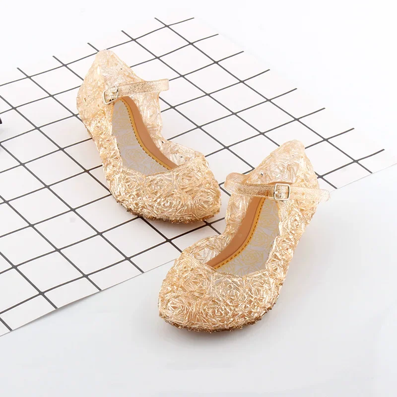 Color: Blue, Shoe Size: 1 - Elsa Princess Crystal Shoes for Girls 2024 New Fashion Kids Birthday Casual Sandals Shoes Baby Wedding Party Shoes