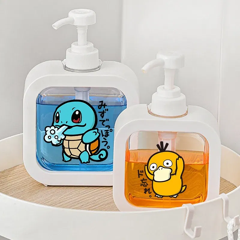 Color: Multicolor - 1PCS Pokemons Soap Dispenser White Liquid Lotion Hand Pump Soap Dispenser Refillable Shampoo Bottle Plastic Hand Soap Dispenser