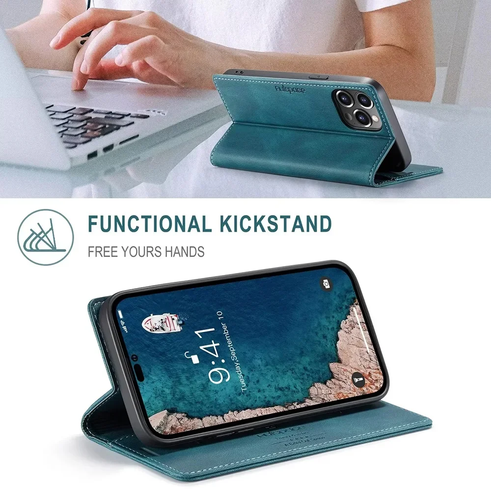 Color: Red, Material: PU - Leather Cases for IPhone 16 15 14 13 12 11 Pro Max XR XS Max 8 7 6s Plus SE 2022 2020 Wallet Folio Flip Cover Rfid Blocking