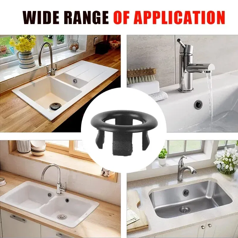 Color: Navy Blue, Outer Diameter: 76mm - 4/1pcs Sink Hole Round Overflow Cover Kitchen Basin Trim Hollow Overflow Ring Plug Bathroom Wash Basin Overflow Ring Accessories
