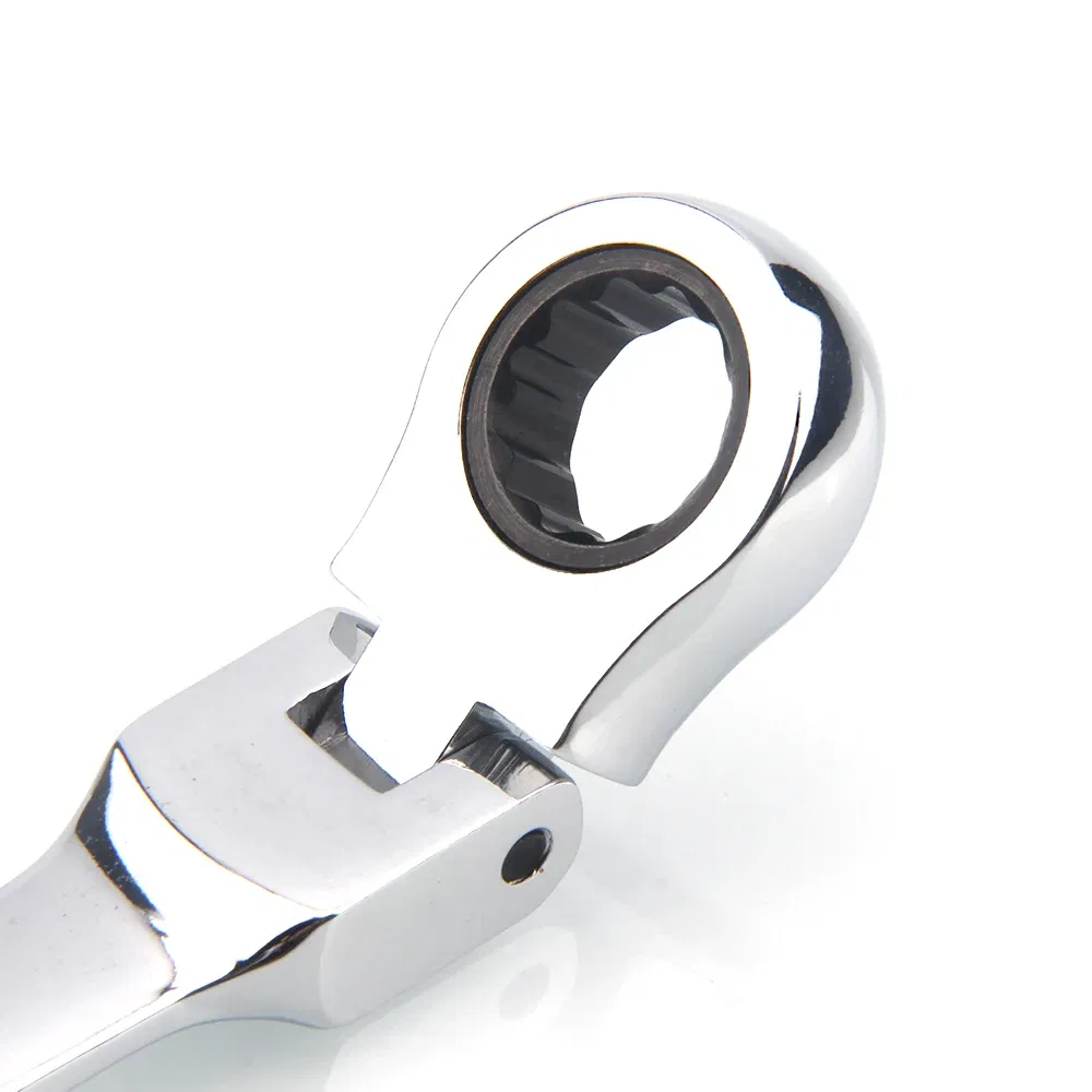 Color: black - 1pc Ratchet Wrench of Keys Spanner Hand Tool 72-Tooth Ratcheting Flexible Head Mirror Finish