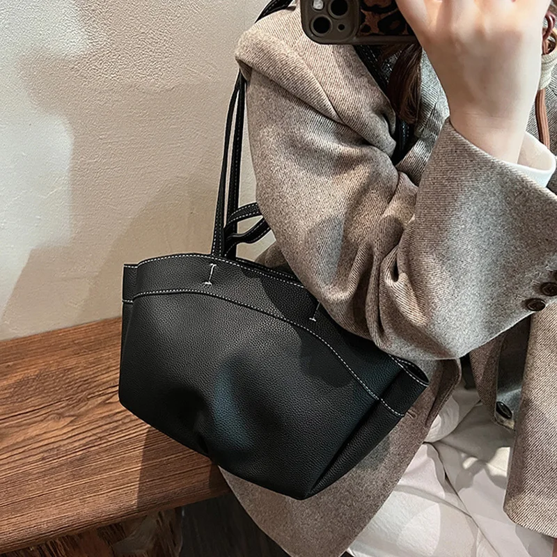 Color: light brown - Tote bag fashionable large capacity mother and child bag single shoulder portable shopping bag
