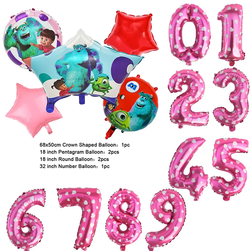 Color: Army Green, Capacity: 700ml - Monsters University Monsters, Inc. James P. Sullivan Theme Birthday Party Decoration Crown Shaped Balloon Set Baby Shower