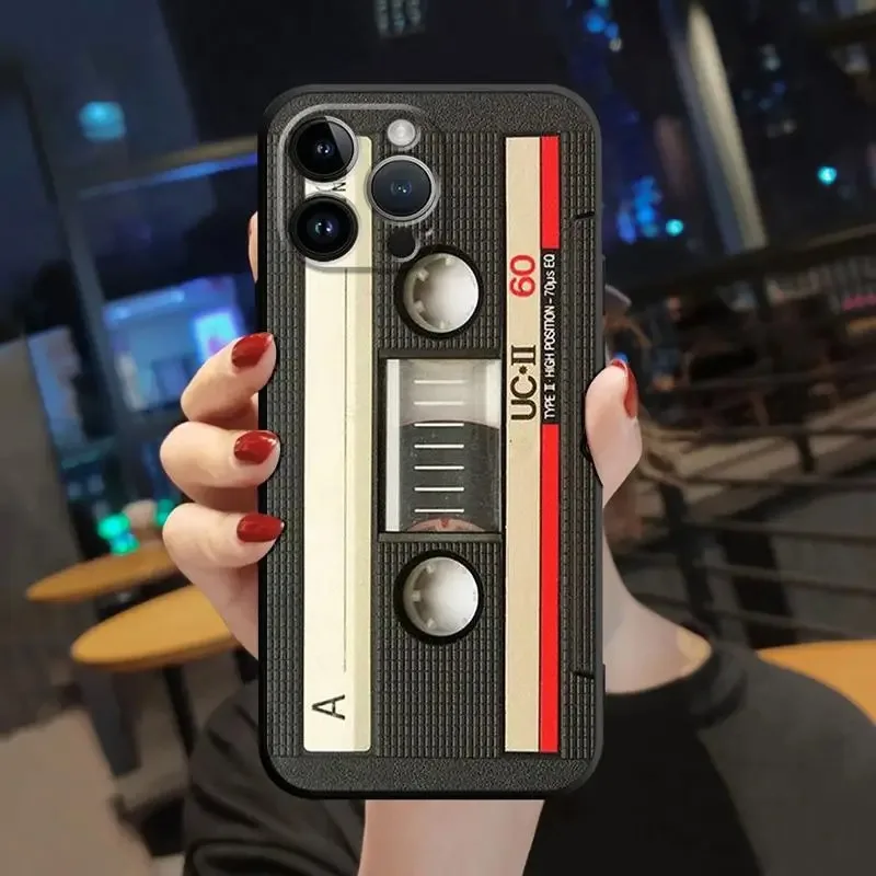 Color: Beige, Material: EVA - Phone Case For Apple iPhone 11 12 13 14 15 16 Pro 7 XR X XS Max 8 Plus SE 2022 Phone Cover Shell Magnetic Radio Tape Cassette