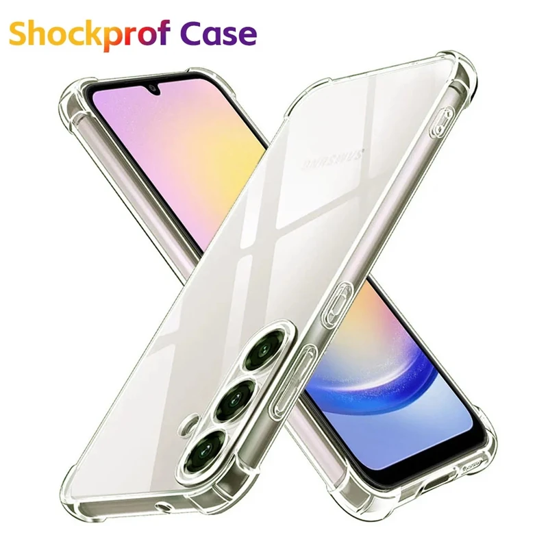 Color: Brown - Soft Silicone Clear Phone Case For Samsung A25 A15 5G S24 Ultra S23 Plus A14 A24 A34 A32 A42 A52 A52S A05 A55 Back Cover