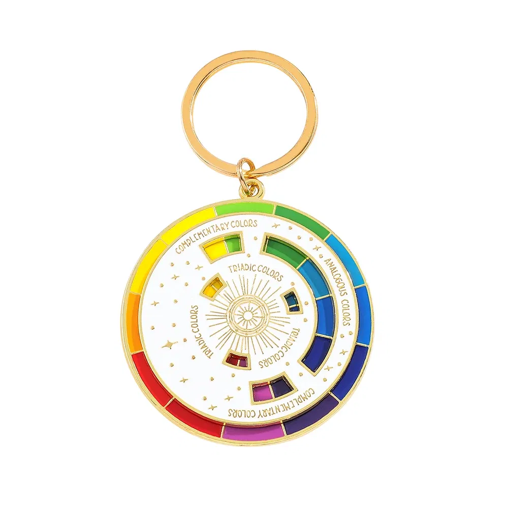 Color: black - Color Wheel Keyring for Painters, Interactive Keychain, Art Keychains, Gifts