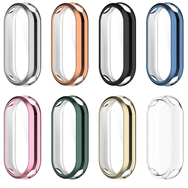 Color: Clear - Protective Case For Xiaomi Mi Band 8 Screen Protector Full Cover XioMi Band8 Soft TPU Cover
