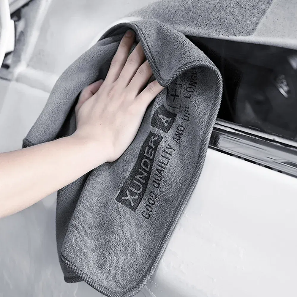 Color: Orange, Specification: 3pcs - 5/1PC High-end Microfiber Car Washing Towel Auto Cleaning Drying Cloth Hemming Car Care Detailing Cloth Water Absorption Car Rag