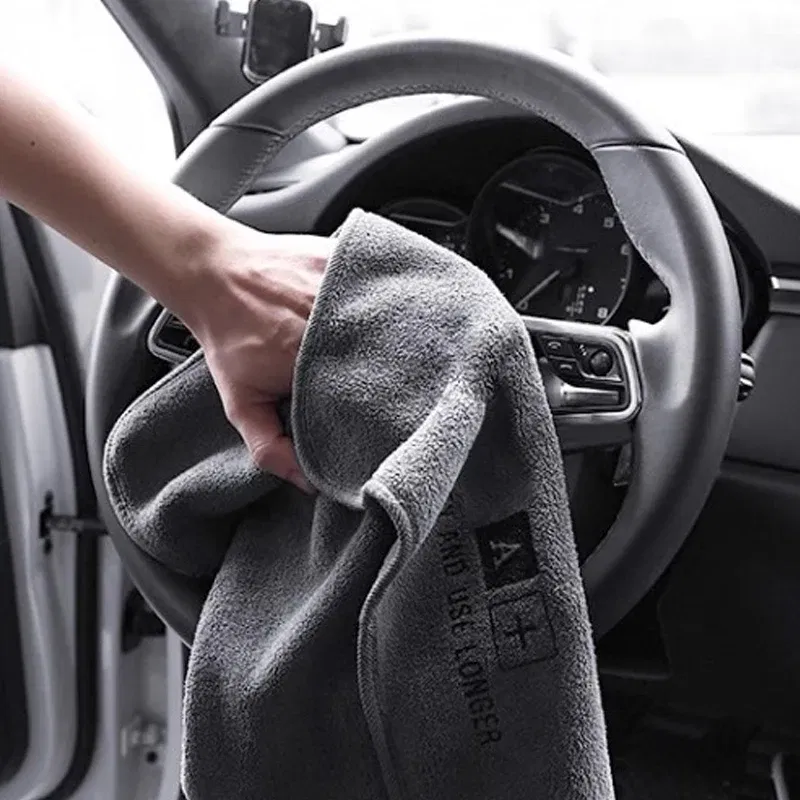 Color: Orange, Specification: 3pcs - 5/1PC High-end Microfiber Car Washing Towel Auto Cleaning Drying Cloth Hemming Car Care Detailing Cloth Water Absorption Car Rag