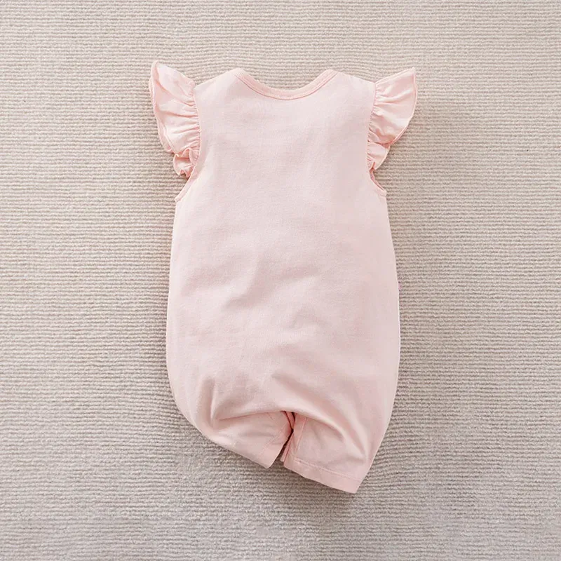 Color: Pink, Kid Size: 12M - Summer Fashion Girl Cute Cartoon Swan Cotton Comfortable Casual Sleeveless Round Neck Baby Bodysuit
