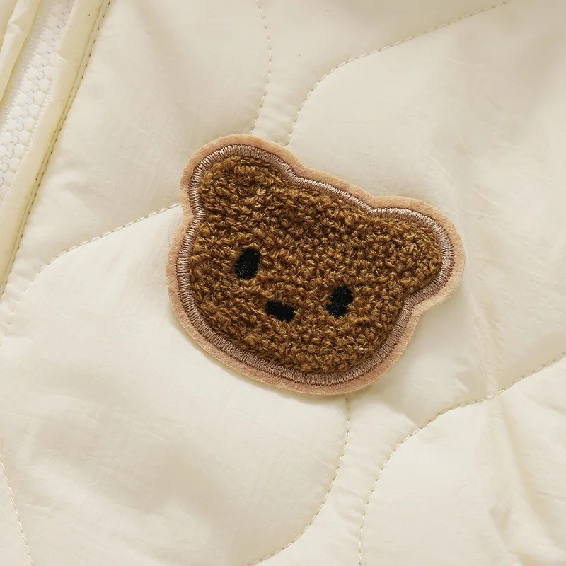 Color: Beige, Ships From: CHINA, Kid Size: 12M - ?»? Winter Baby Outwear Clothing Fur Lining Warm Toddler Girl's Boy's Rompers Cartoon Bear Infant Jumpsuit