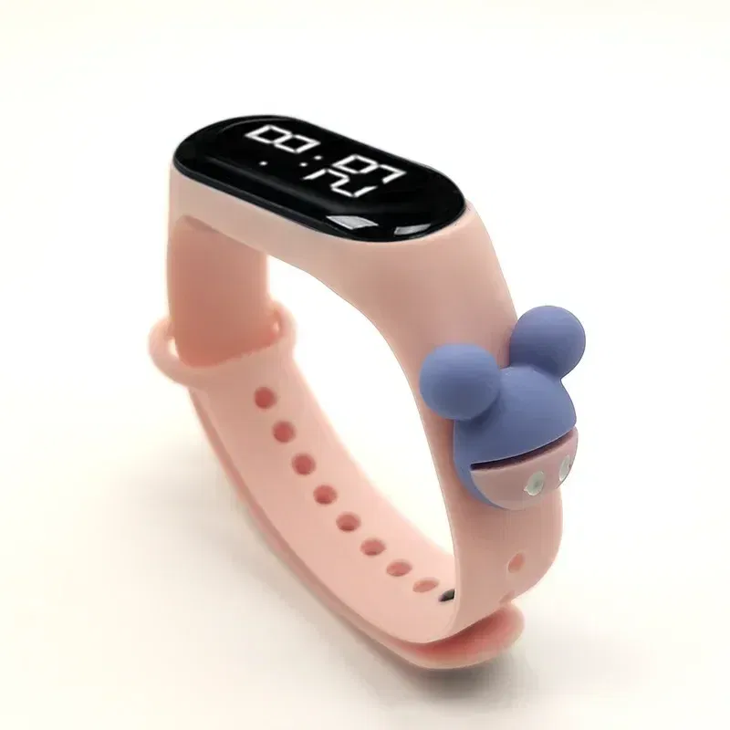 Color: DEEP BLUE - Disney Stitch LED Waterproof Kids Digital Watch Spiderman Hulk Children Watch Sports Touch Electronic Kids Gifts