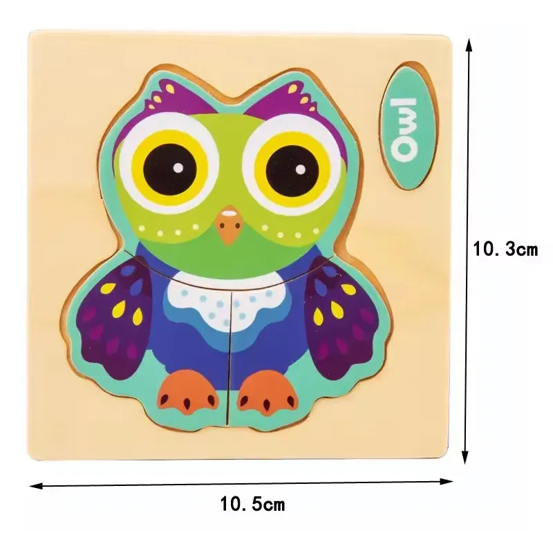 Color: GRAY, Ships From: CHINA - Wooden Puzzle Jigsaw Toys For Children Wood 3d Cartoon Animal Puzzles Intelligence Kids Early Educational Toys for Children