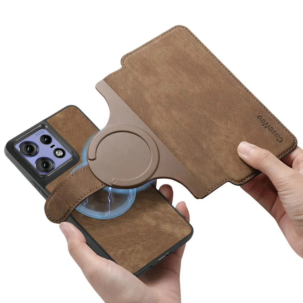 Color: black, Material: PE - Edge 50 60 Fusion 5G Flip Case For Motorola Edge 60 Pro 2In1 Detachable Leather Wallet Funda Moto Edge 50 Neo 60 Pro S50 Cover