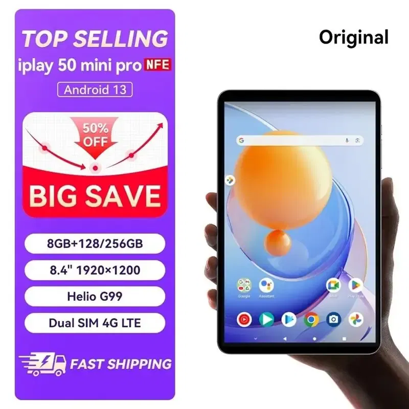 Color: black, Ships From: CHINA - Top Iplay 50 mini pro 8.4in Tablet 5000mAh Long-Lasting RAM 8GB ROM 256GB Widevine L1 Netflix Helio G99 CPU IPS Display