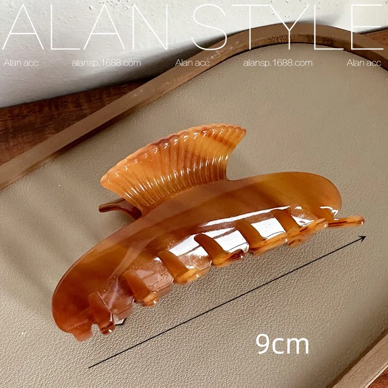 Color: Sky blue - 9cm Long Acetate Hair Crabs Hair Clips Claws for Girls Rolled up Hair Style Daliy