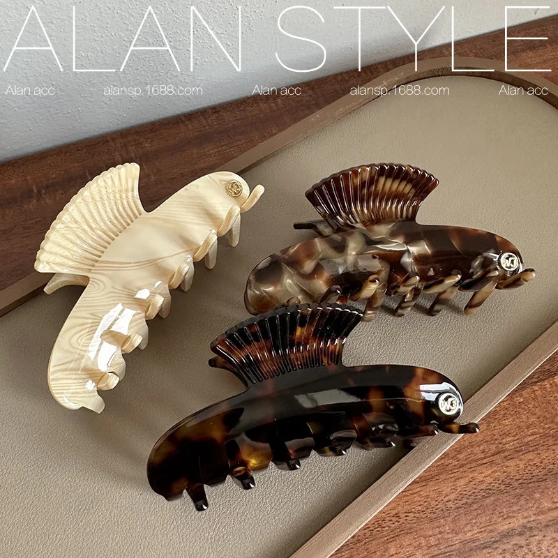 Color: Sky blue - 9cm Long Acetate Hair Crabs Hair Clips Claws for Girls Rolled up Hair Style Daliy