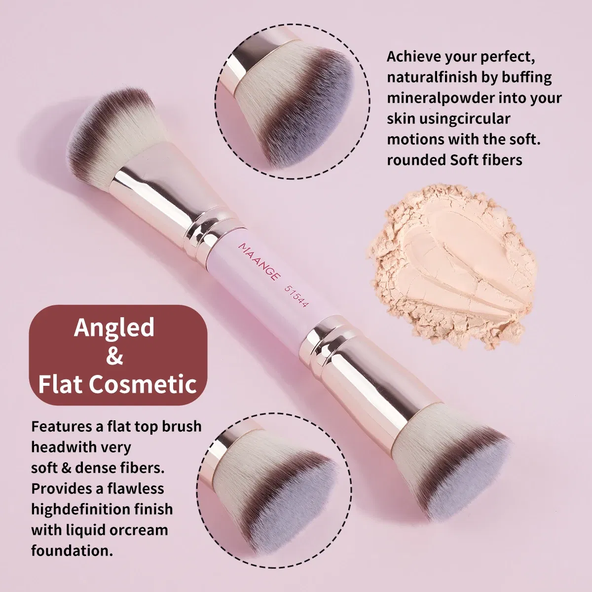 Handle Color: Blue - MAANGE 4pcs Basic Makeup Brushes Set With Box Dual-ended Foundations Powder Blush Details for Eyeshadow Brushes Beginner Travel