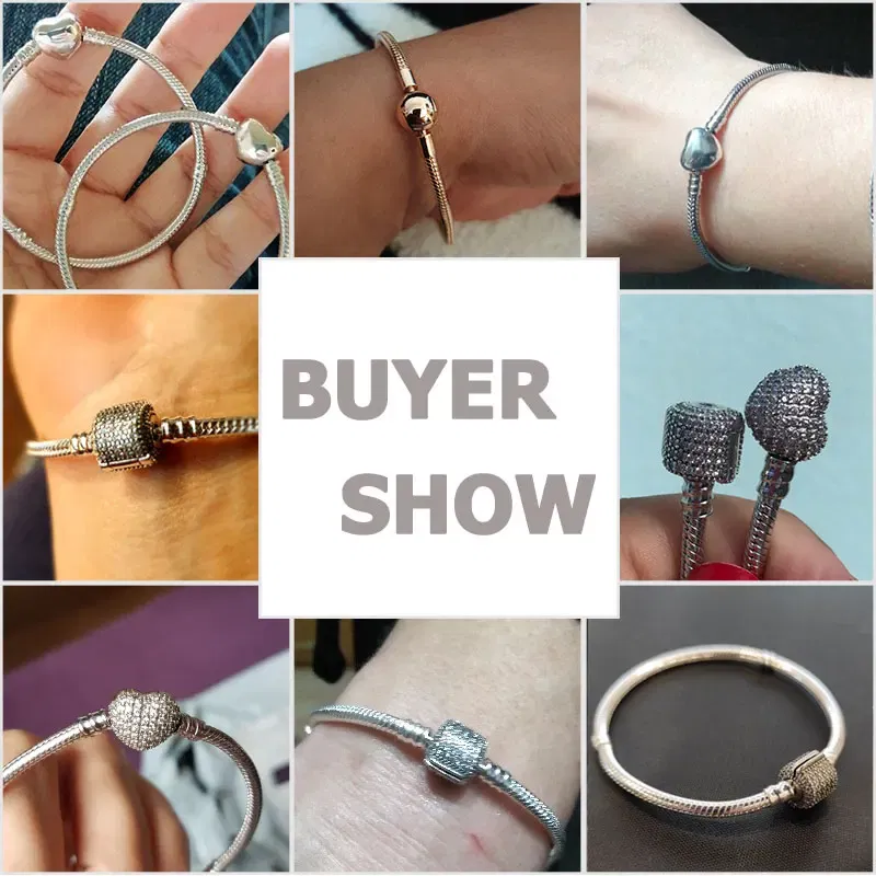 Gem Color: Pink, Length: 18cm - 925 Silver Heart Snake Chain Bracelet For Women Infinite Knot Butterfly Infinity Clasp Femme Bracelet Bangles Jewelry Gift