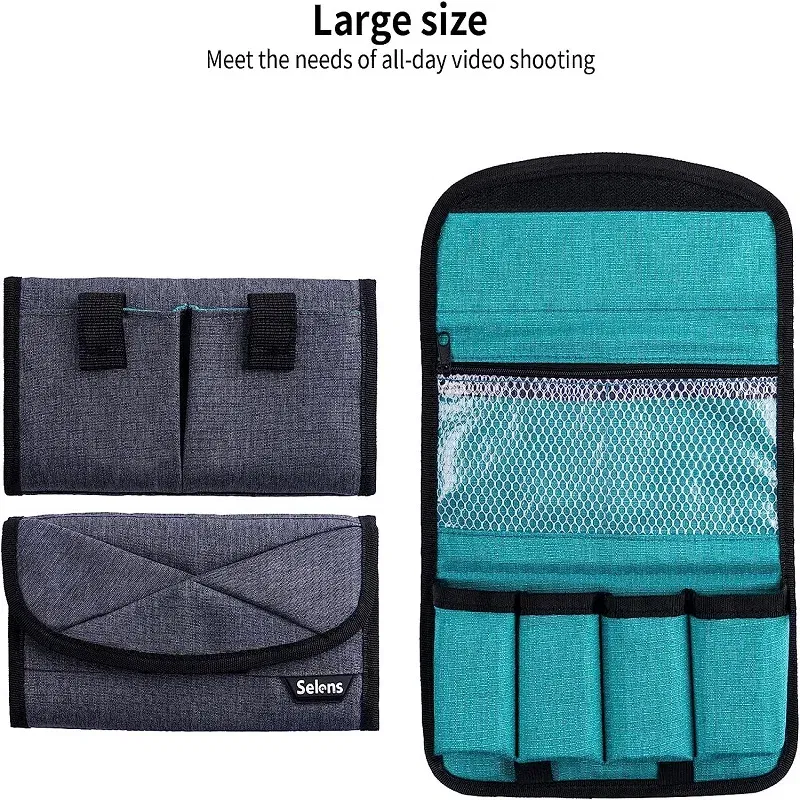 Color: black - Selens Multifunction Waterproof DSLR Camera Battery Storage Pouch Camera Battery Tool Case Photography Accessories