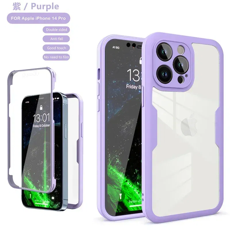 Color: Khaki, Compatible-Phone Models: For iPhone XR, Ships From: CN - Clear 360 Full Wrap Phone Case For iPhone 17 Pro Max 16 15 14 13 12 11 SE2/SE3 Xr Xs 8 Plus Film With Lens Protection Back Cover