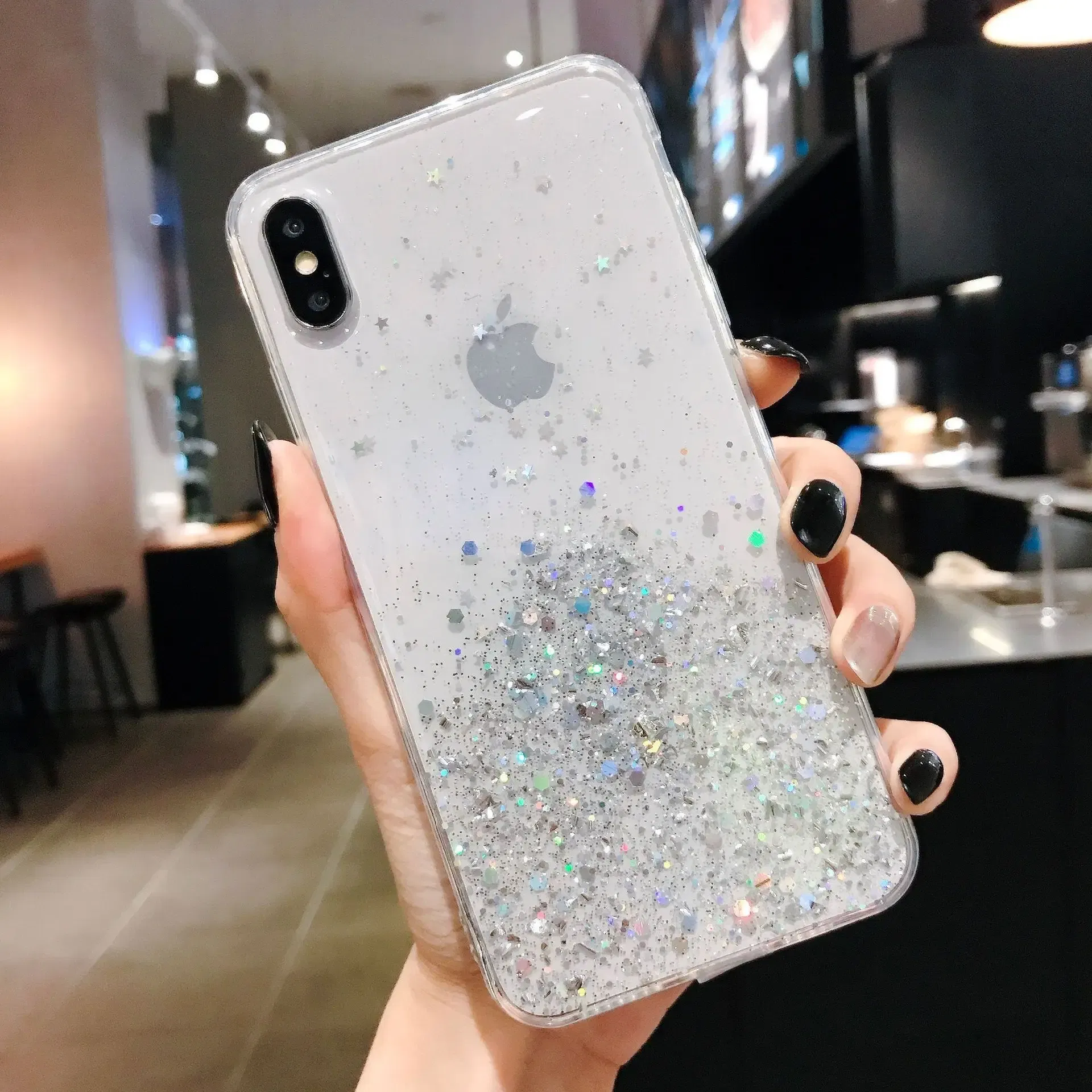 Color: WHITE, Compatible-Phone Models: For iPhone 13 Pro - 16 Pro Max, Epoxy Resin Case, iPhone 15 Case with Sequins, Epoxy Case, iPhone 14 Case, Glitter Girls Designs, 13 Pro Max, 15Pro