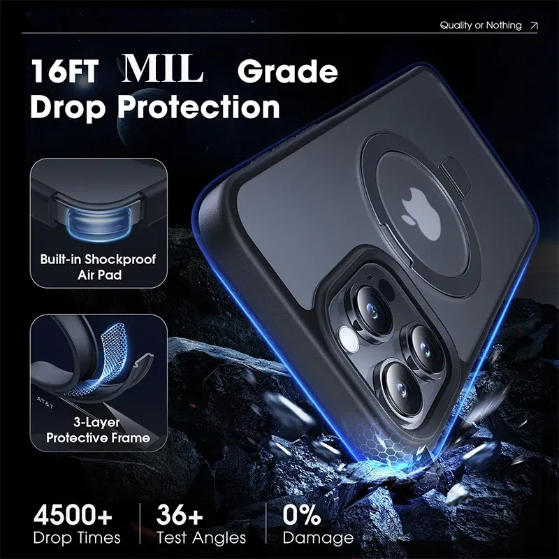 Color: Beige, Material: Carbon Fiber - Magnetic Phone Case with Ring Stand for Wireless Charging iPhone 15 Pro Max 14 Plus 13 12 11 Translucent Cases Matte Slim Cov