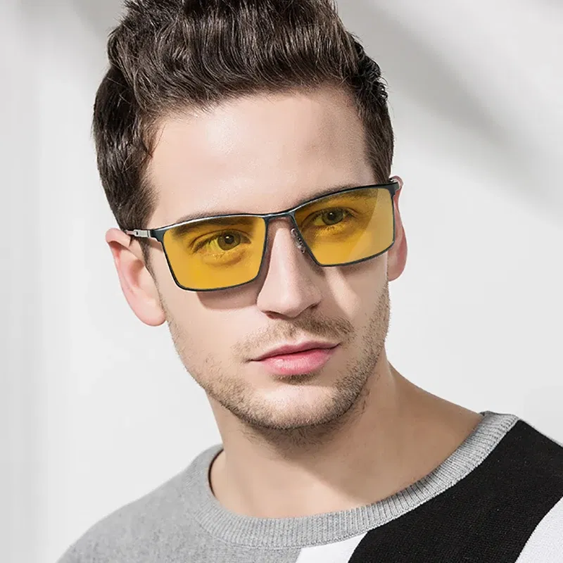 Lenses Color: green, Frame Color: WHITE - Men's sunglasses myopia with diopter polarized  prescription glasses UC400 retro anti-glare driving goggles square black shades