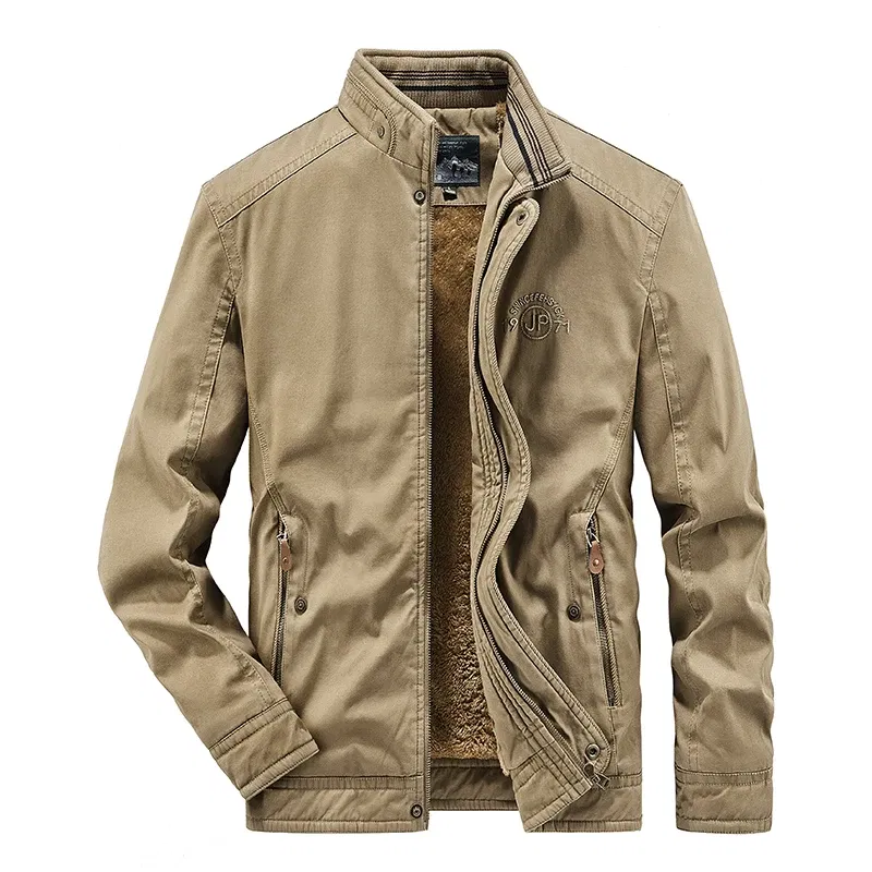 Color: Khaki, Size: XL - Men Zipper Fleece Jackets Military Waterproof Windproof Cargo Jacket Outdoor Multi-pockets Tactical Climb Fishing Cycling Jacket