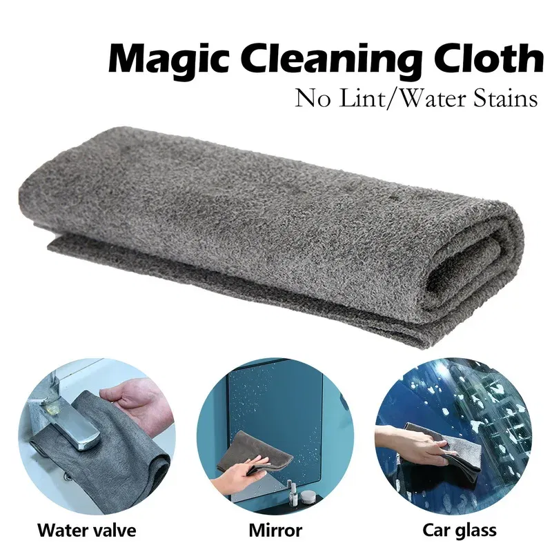 Color: Pink, Specification: 8pcs, Ships From: CHINA - New Thickened Magic Cleaning Cloth Microfiber Glass Clean Towel Reusable Washable Lint-free Cleaning Rags for Kitchen Glass Car