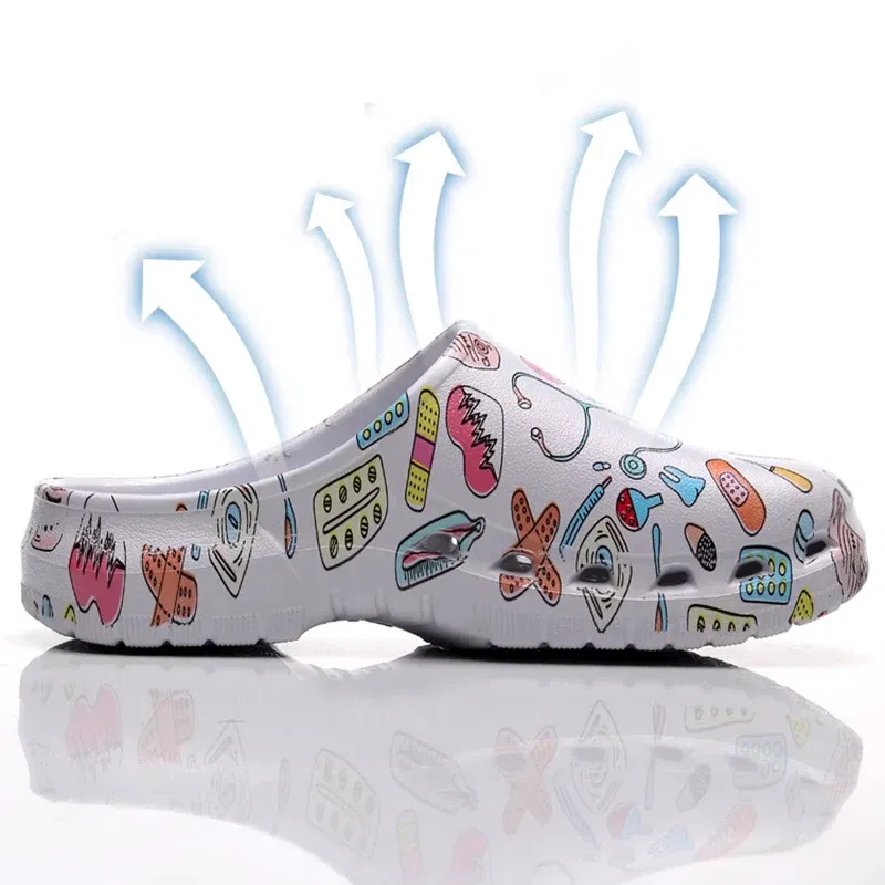 Color: Olivine, Shoe Size: 37-38 - Non-slip Nurse Clogs Hospital Doctor Surgical Slippers Women EVA Medical Shoes Dental Nursing Clogs SPA Beauty Salon Shoes Y07
