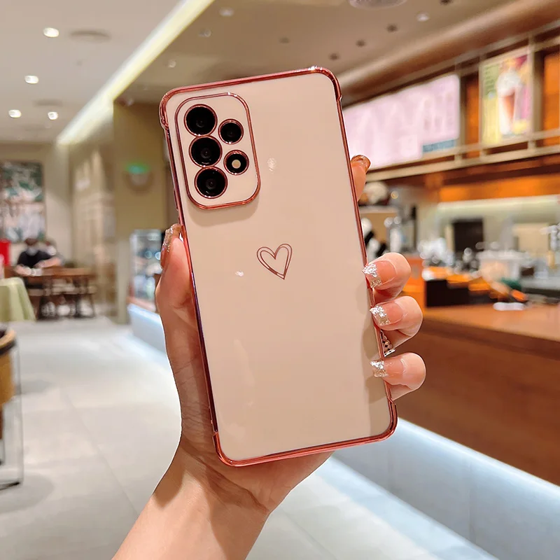 Color: Khaki, Compatible-Phone Models: For iPhone 16 Pro Max, Ships From: CHINA - Electroplating Love Heart Phone Case For Samsung Galaxy S25 S24 Ultra S23 S22 A13 A14 A52 A53 Protect Lens Shockproof Back Cover