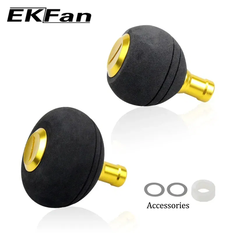 Color: Gold - EKfan 40/50MM  EVA Knobs Fishing Reel Handle For SHI&DAI Spining Baitcast 1000-5000