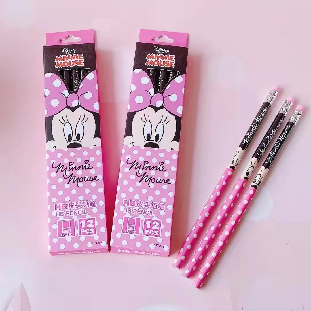 Color: GRAY - Disney Stitch Pencil Cute Cartoon Action Anime Figures Minnie Mickey Winnie The Pooh Belle Alice Pencil Cartoon Childrens Gifts