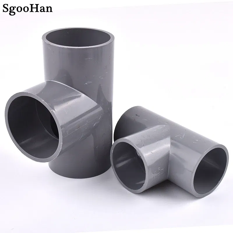 Color: grey, Diameter: 1'' - 2~20pcs Inner Dia 20~63mm PVC Pipe Tee Connector Home Garden Irrigation Aquarium Fish Tank Tube Watering Adapter Fittings Joint