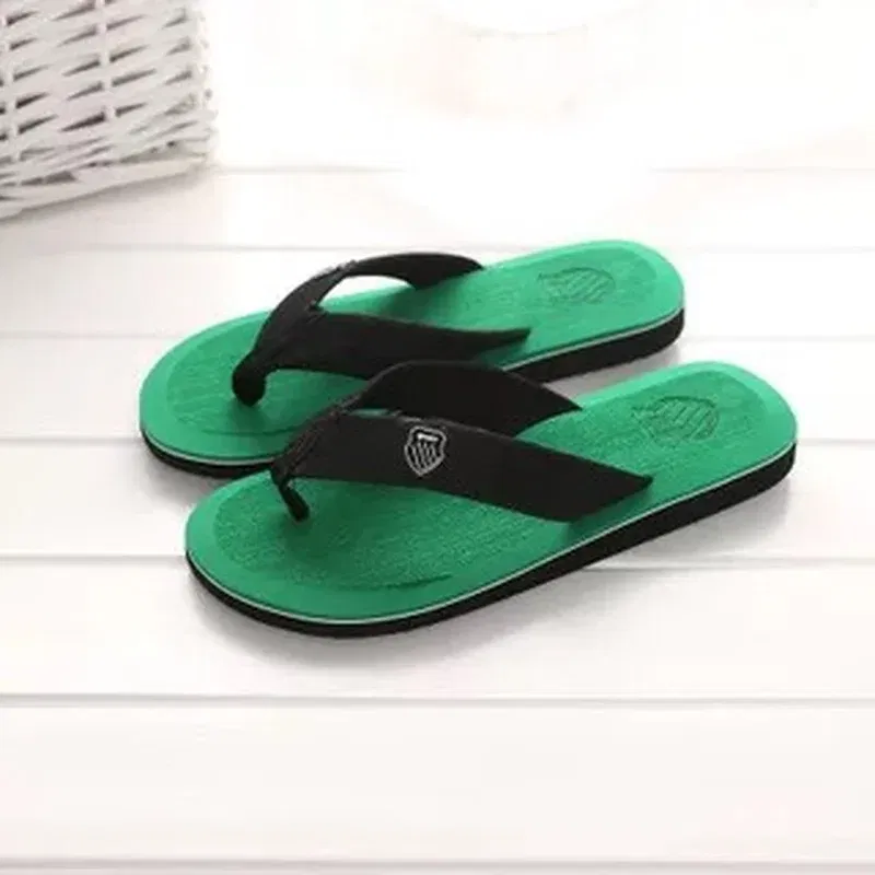 Color: GRAY, Shoe Size: 40 - 2024 New Shoes Men Summer Men Flip Flops High Quality Beach Sandals Anti-slip Zapatos Hombre Casual Shoes Man Slippers