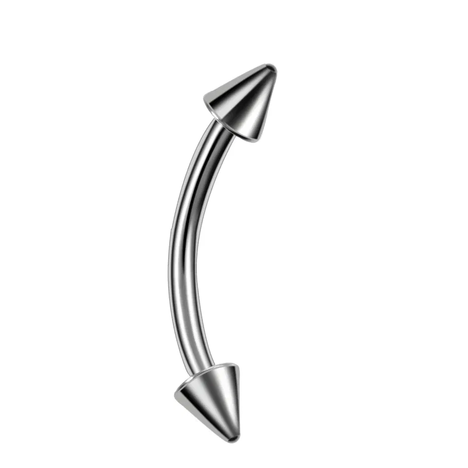 Metal color: Light Yellow Color, Main Stone Color: WHITE - G23 Titanium Epoxy Curved Barbells Eyebrow Rings Piercing Curved Bar Banana Eyebrow Ear Cartilage Tragus Body Piercing Jewelry