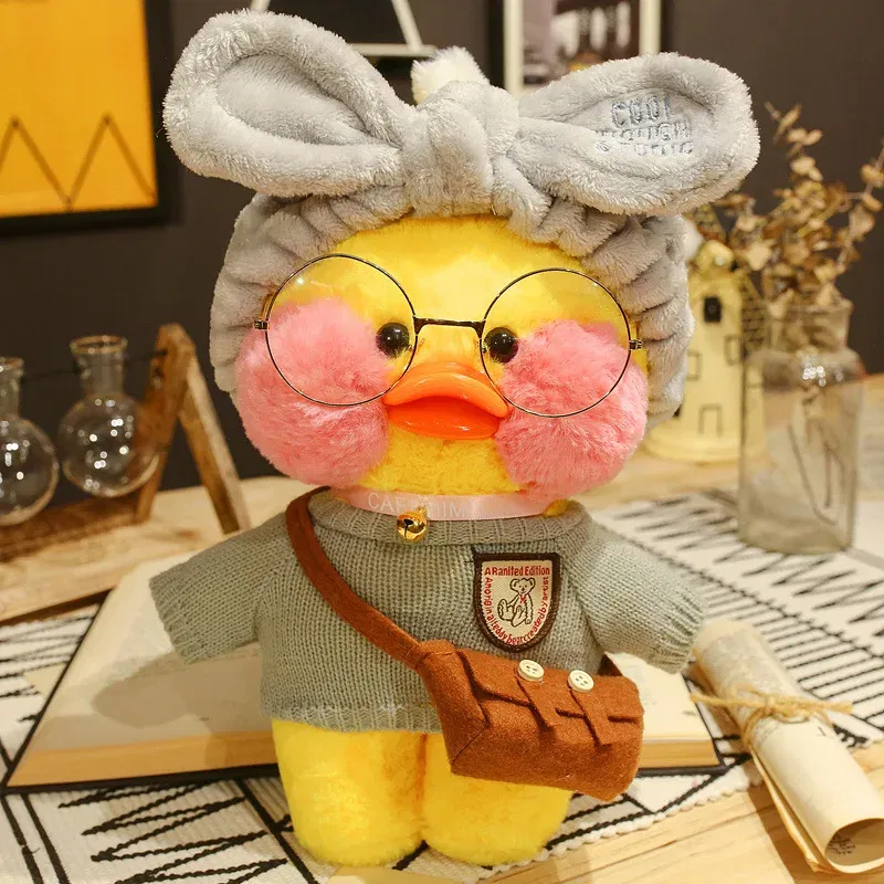 Color: Clear, Height: 11cm-30cm - 30cm Kawaii Lalafanfan Duck Plush Toy Cartoon Lalafanfan Duck Doll Soft Stuffed Animal Plushie Birthday Gifts For Girl Children