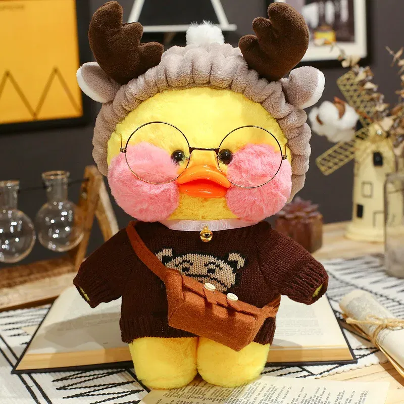 Color: Clear, Height: 11cm-30cm - 30cm Kawaii Lalafanfan Duck Plush Toy Cartoon Lalafanfan Duck Doll Soft Stuffed Animal Plushie Birthday Gifts For Girl Children