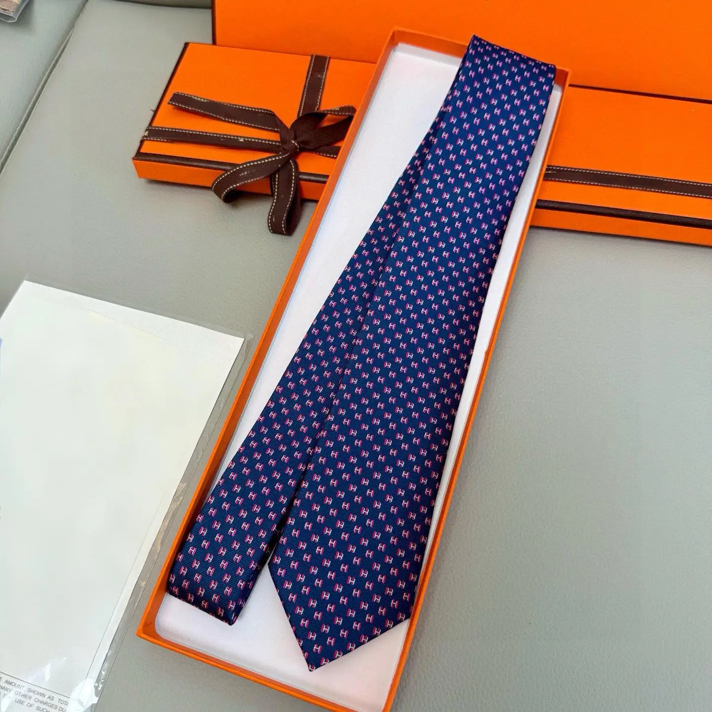 Color: WHITE - Exclusive Silk Blended Tie, Charcoal Grey Herringbone Pattern, Handmade, High-end and Elegant, Highlighting Masculine Charm