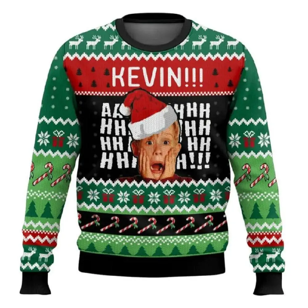 Color: SKY BLUE, Size: L - New Style Sweatshirt For Spending Christmas Alone At Home Ugly Christmas Pullover 2026 Fashionable Casual Couple Sweatshirts