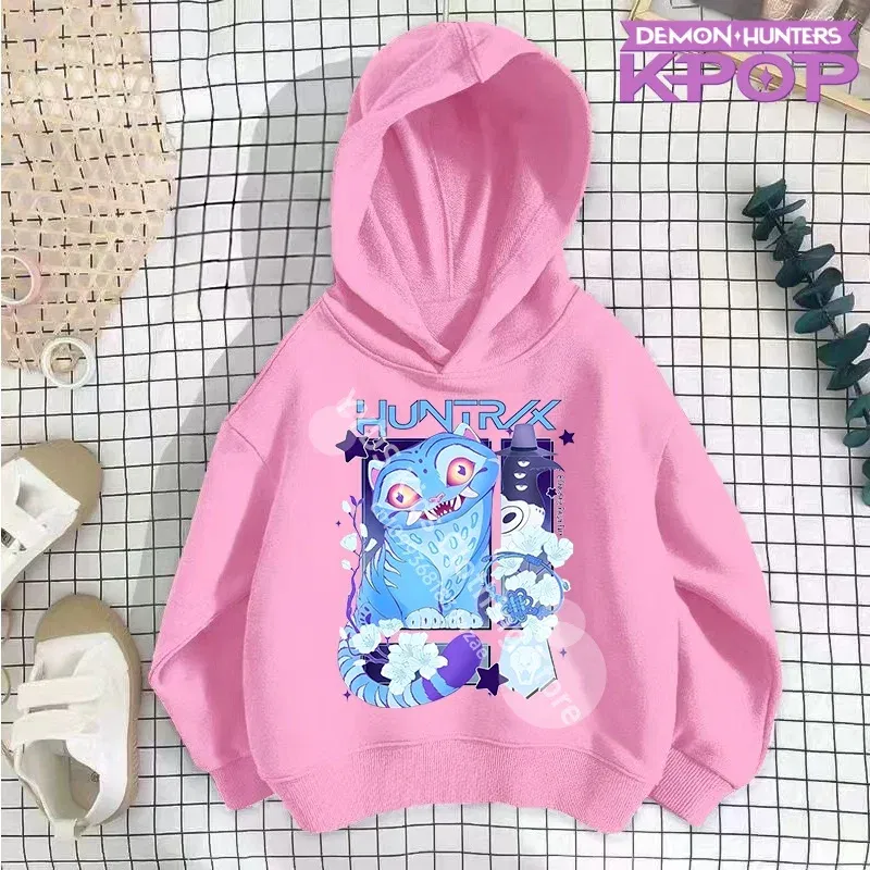 Color: Silver, Kid Size: 3T - 2025 KPop Demon Hunters Hoodie Fashion Rumi Sweatshirt Pullover Cute Long Sleeve Autumn Boys Girls Cartoon Y2K Hoody Sportswear