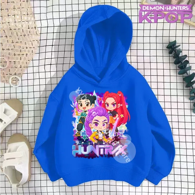 Color: Silver, Kid Size: 3T - 2025 KPop Demon Hunters Hoodie Fashion Rumi Sweatshirt Pullover Cute Long Sleeve Autumn Boys Girls Cartoon Y2K Hoody Sportswear