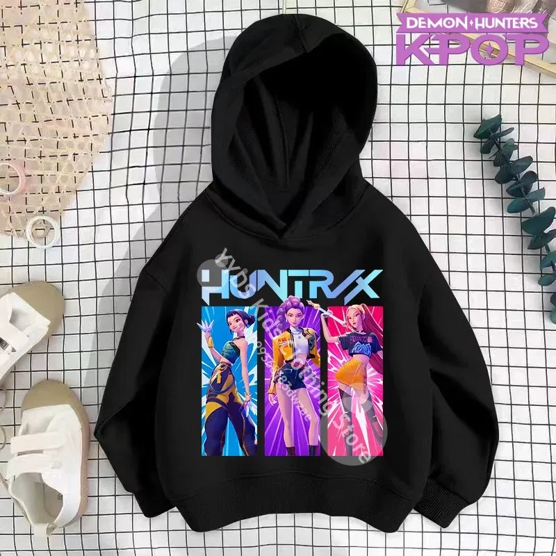 Color: Silver, Kid Size: 3T - 2025 KPop Demon Hunters Hoodie Fashion Rumi Sweatshirt Pullover Cute Long Sleeve Autumn Boys Girls Cartoon Y2K Hoody Sportswear