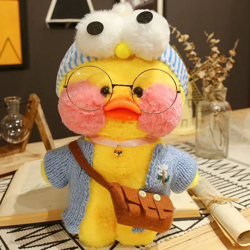 Color: Blue, Height: 11cm-30cm - 30cm Kawaii Lalafanfan Duck Plush Toy Cartoon Lalafanfan Duck Doll Soft Stuffed Animal Plushie Birthday Gifts For Girl Children