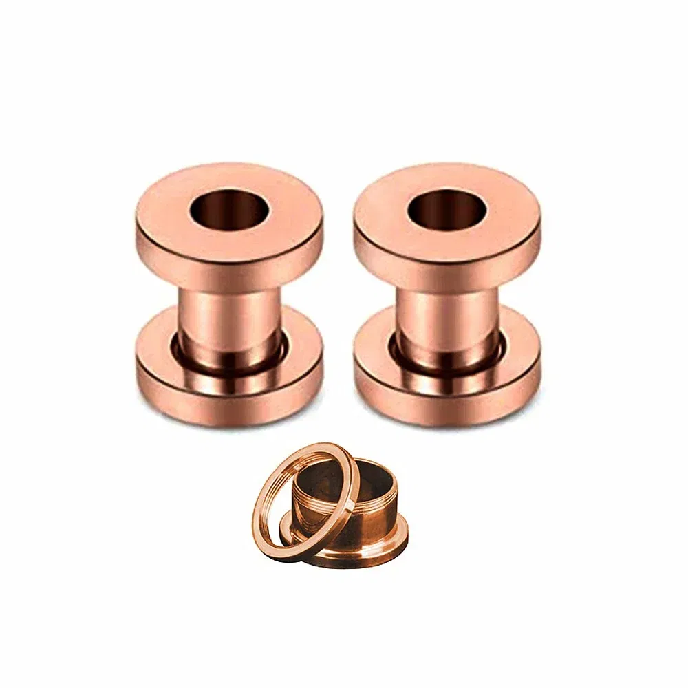Metal color: Silver Plated, Main Stone Color: PURPLE - 2PCS Multi Color Steel Screw Fit Tunnel Ear Plug Stretcher Gauge 3-25mm Ear Lobe Tunnel Expander